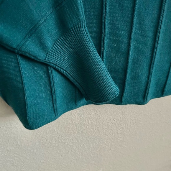 NWT Magaschoni Teal Ribbed Dolman Sleeve Sweater - Picture 5 of 10